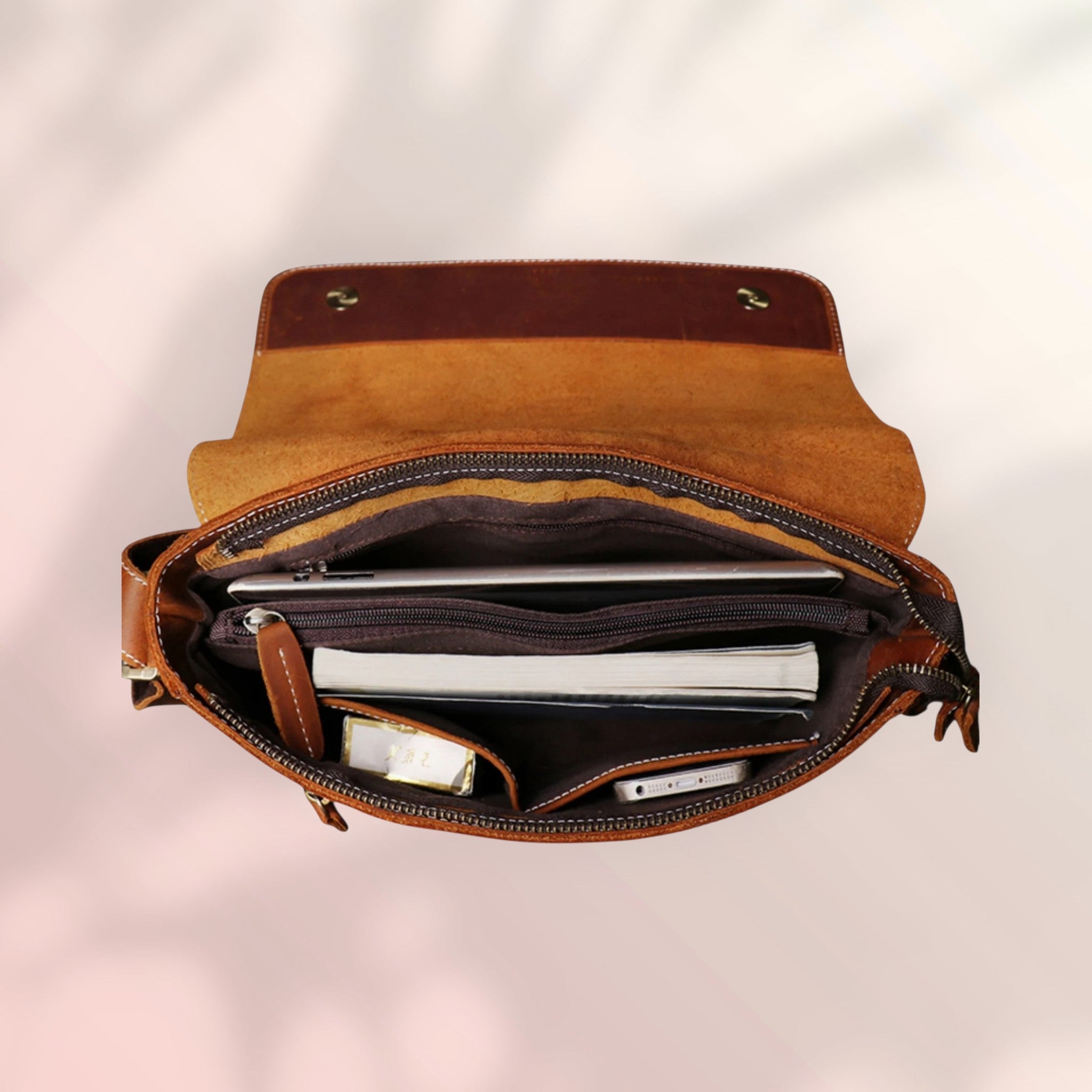 Velmoro Premium Full Grain Leather Messenger Bag – Professional Elegance