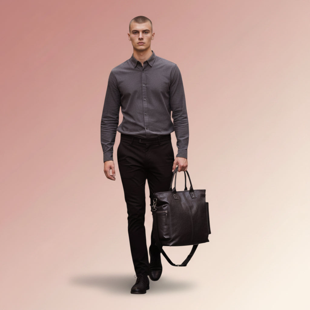 Genuine Leather Tote Bag – Elegant Office & Travel Purse