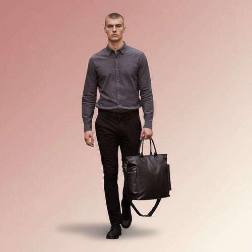 Genuine Leather Tote Bag – Elegant Office & Travel Purse