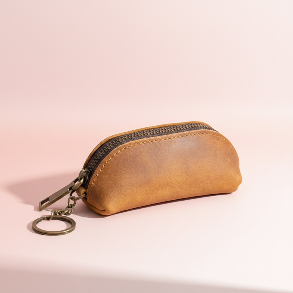 Premium Crazy Horse Leather Key Case – Compact Key Holder