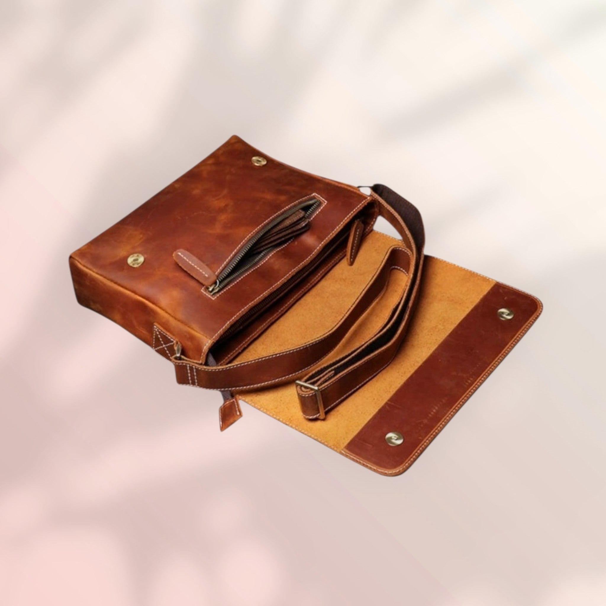 Velmoro Premium Full Grain Leather Messenger Bag – Professional Elegance