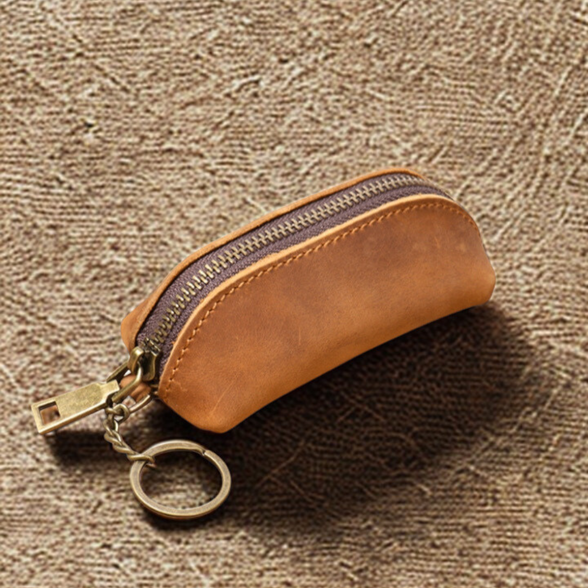 Custodia Portachiavi in Vera Pelle – Design Vintage "Crazy Horse