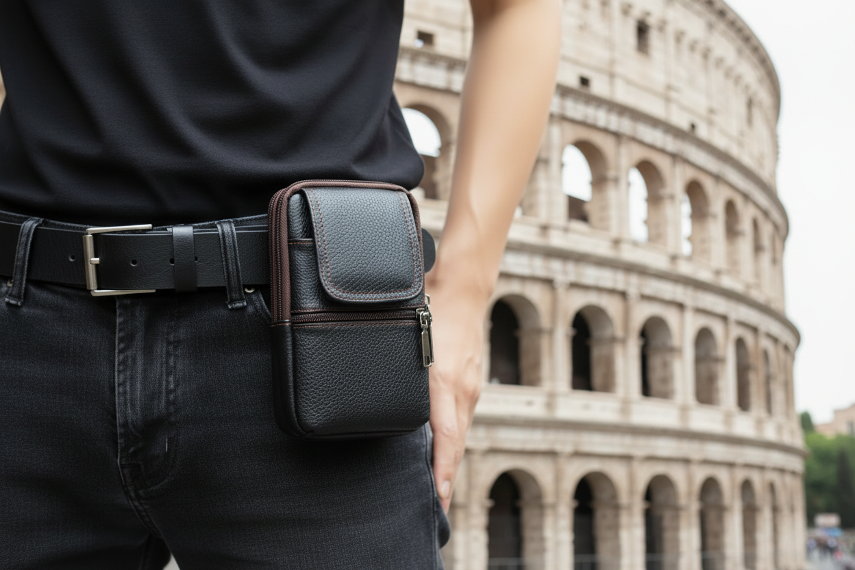 Borsa a Tracolla da Uomo in Vera Pelle – Design Vintage Compatto