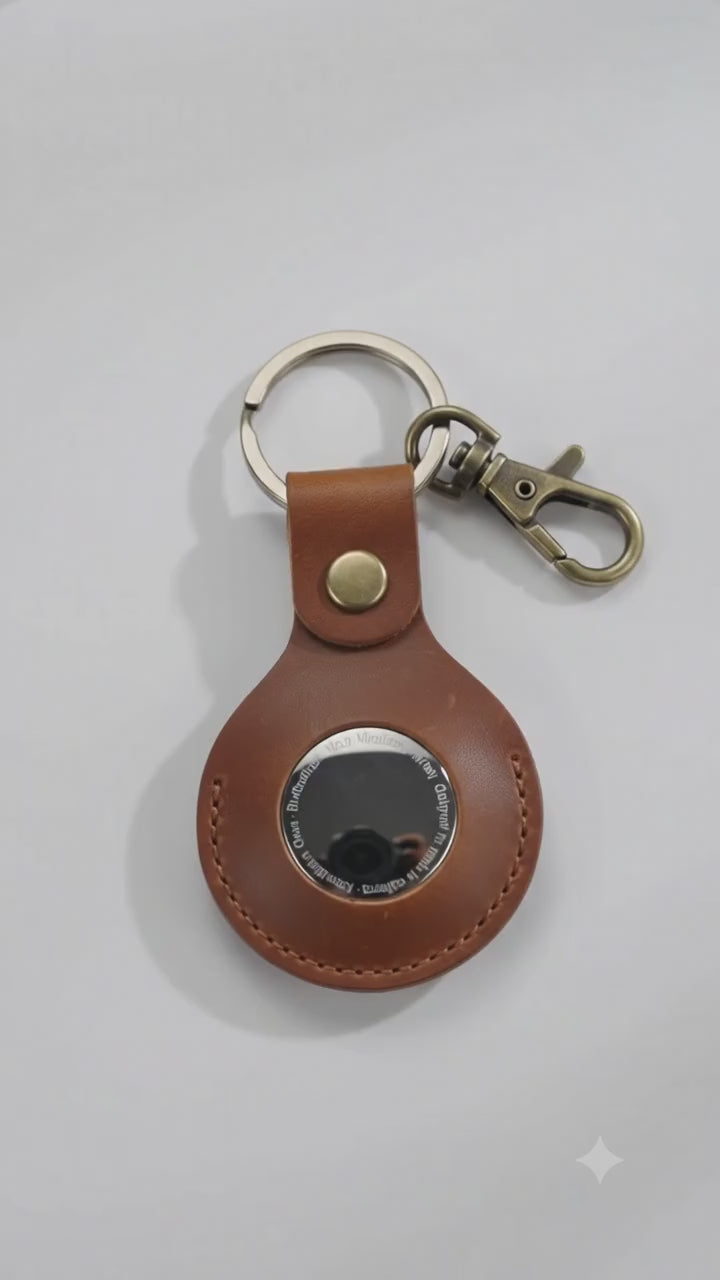 Leather AirTag Keychain