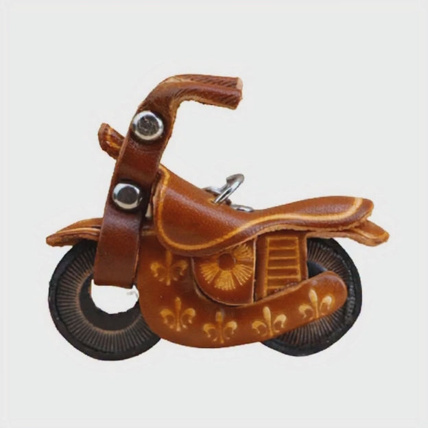 3D Leather Motorcycle Keychain