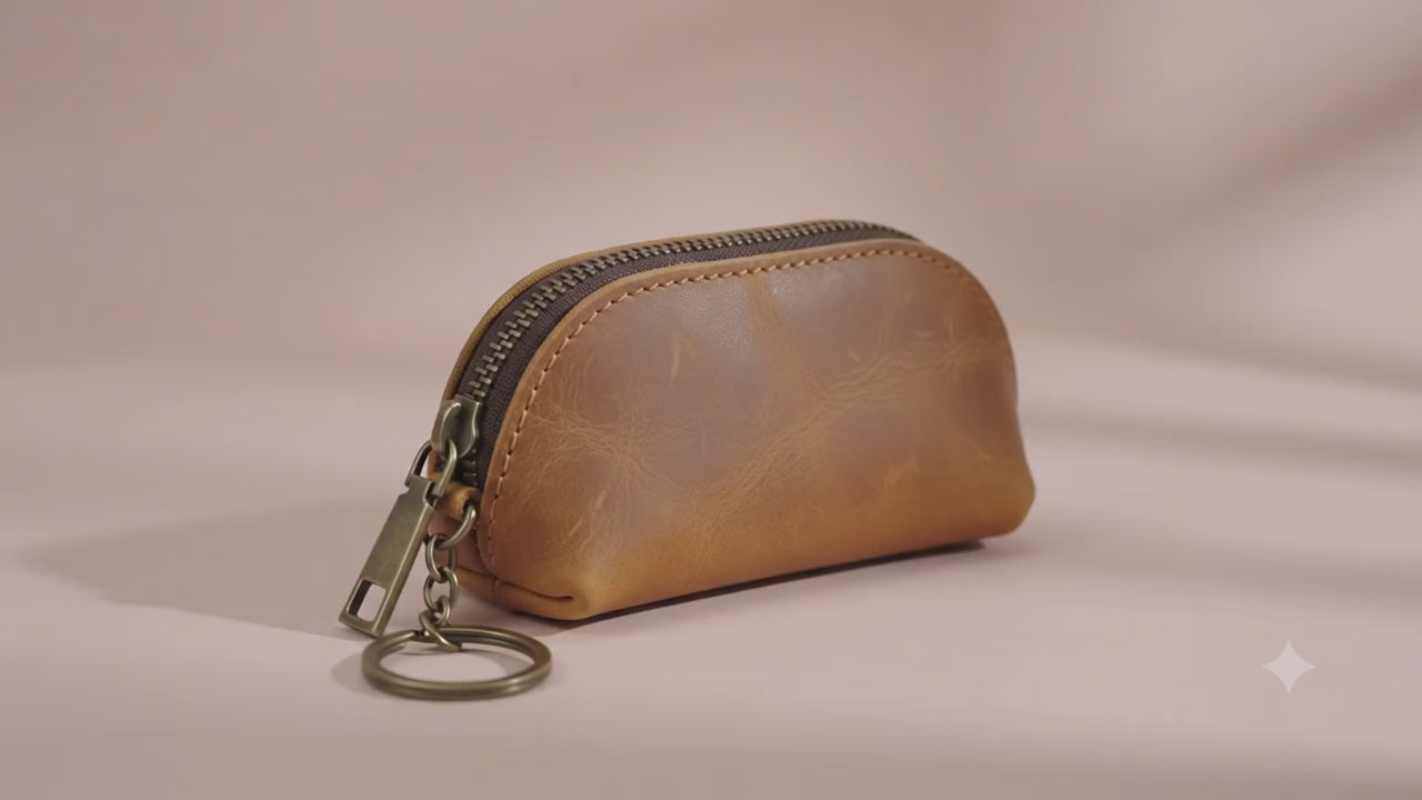 Vintage Crazy Horse Leather Key Pouch