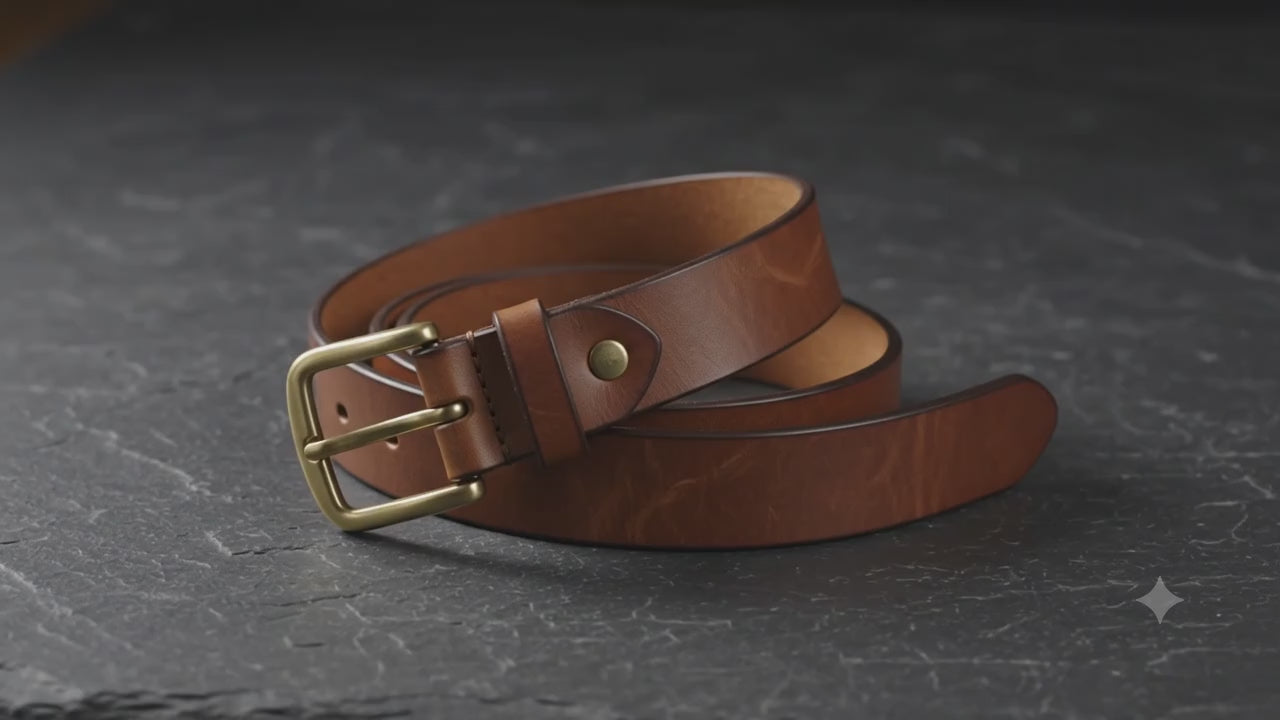 Men's Genuine Leather Classic Dress Belt with Heavy Duty Metal Buckle - Velmoro