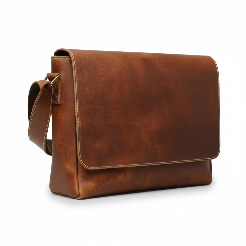 Velmoro Premium Full Grain Leather Messenger Bag – Professional Elegance