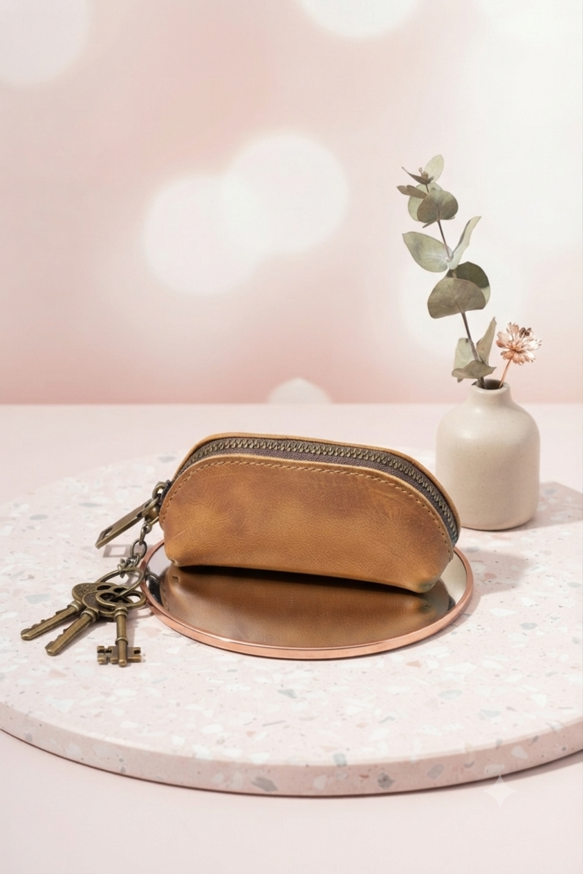 Vintage Crazy Horse Leather Key Pouch