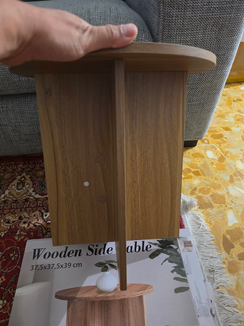 Modern Round Wooden Side Table 37.5 x 37.5 x 39 cm