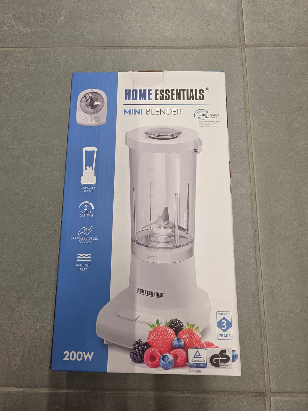 Home Essentials Mini Blender 200W – 500ml Personal Smoothie Maker, 2-Speed Portable Kitchen Blender with Stainless Steel Blades