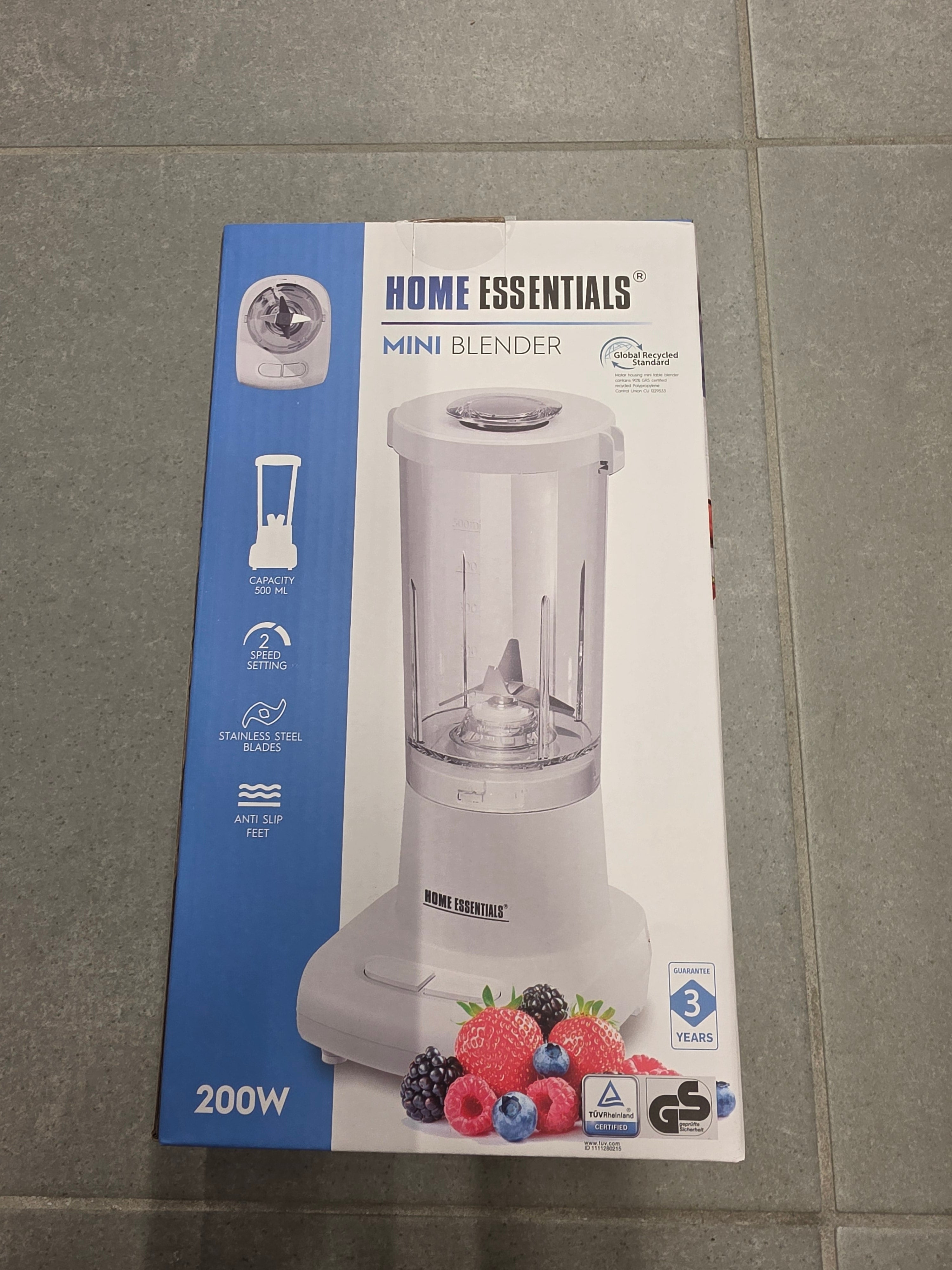 Home Essentials Mini Blender 200W – 500ml Personal Smoothie Maker, 2-Speed Portable Kitchen Blender with Stainless Steel Blades