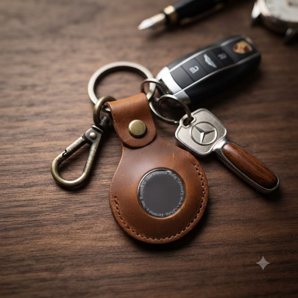 Leather AirTag Keychain