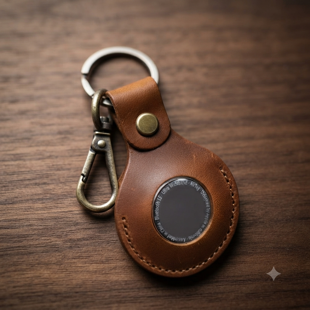 Leather AirTag Keychain