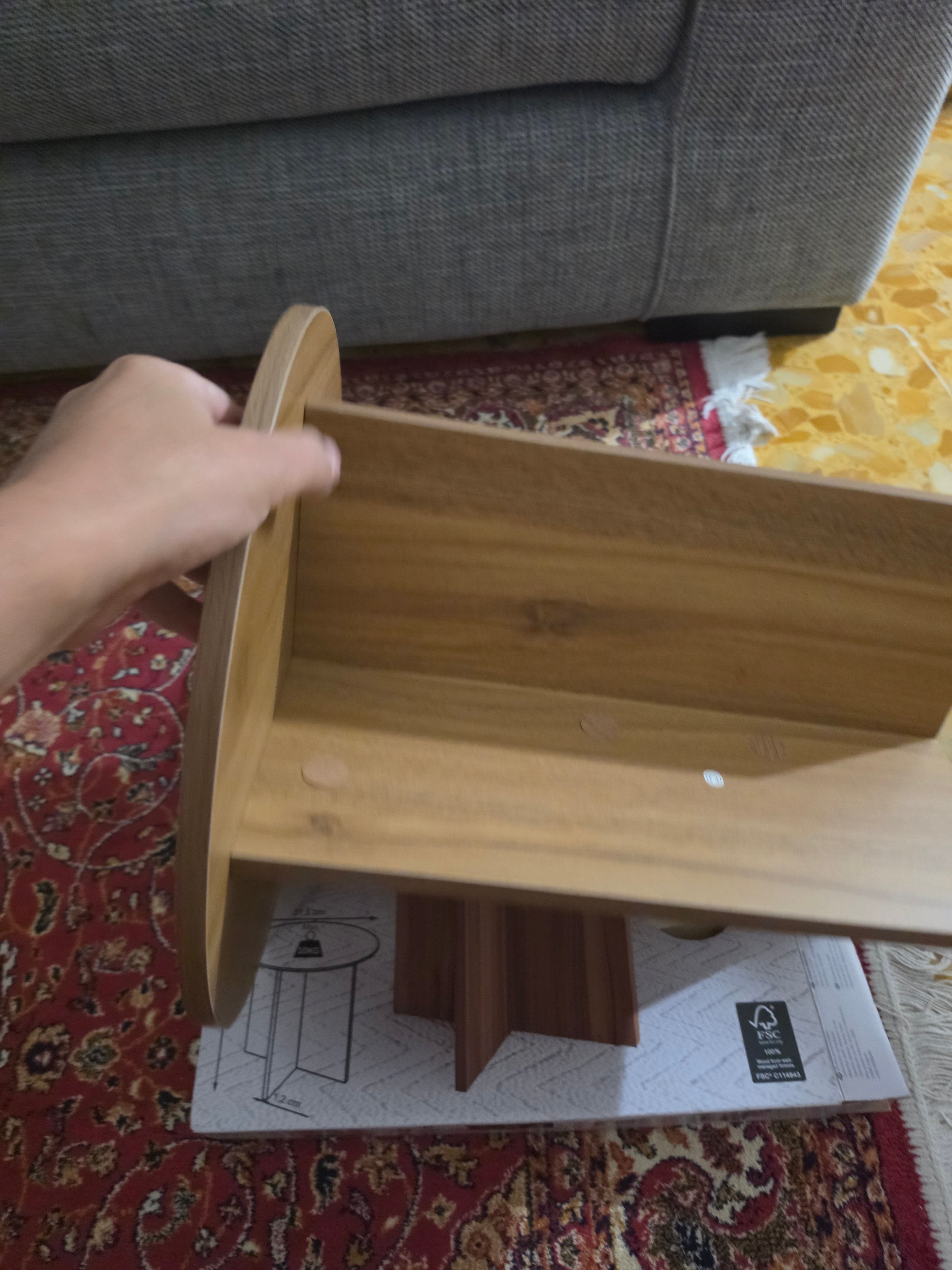Modern Round Wooden Side Table 37.5 x 37.5 x 39 cm