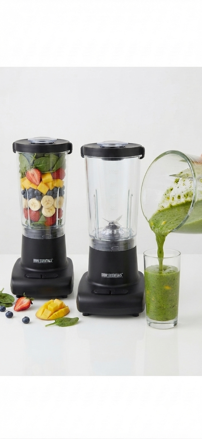 Home Essentials Mini Blender 200W – 500ml Personal Smoothie Maker, 2-Speed Portable Kitchen Blender with Stainless Steel Blades