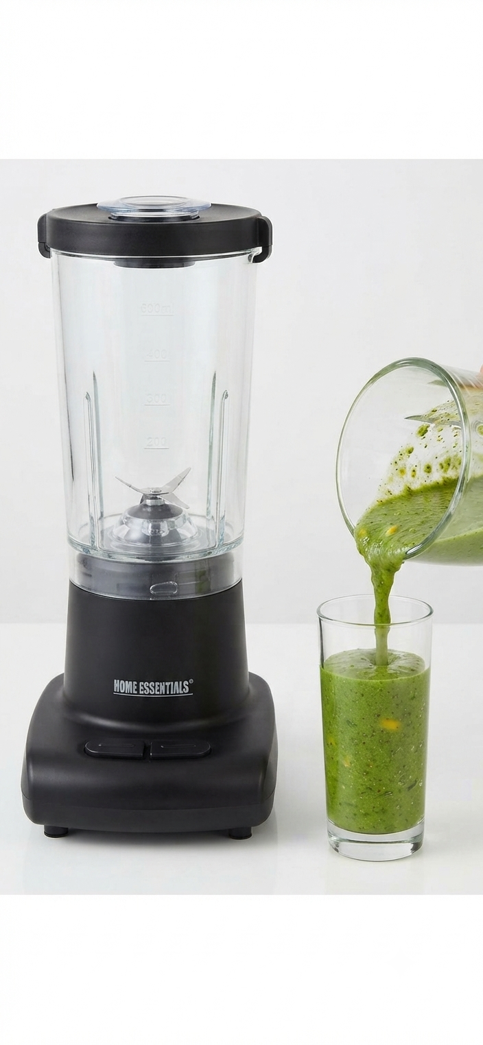 Home Essentials Mini Blender 200W – 500ml Personal Smoothie Maker, 2-Speed Portable Kitchen Blender with Stainless Steel Blades