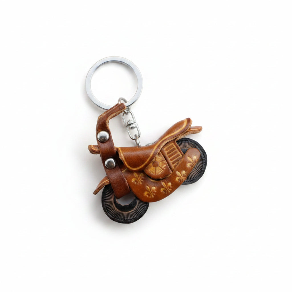 3D Leather Motorcycle Keychain