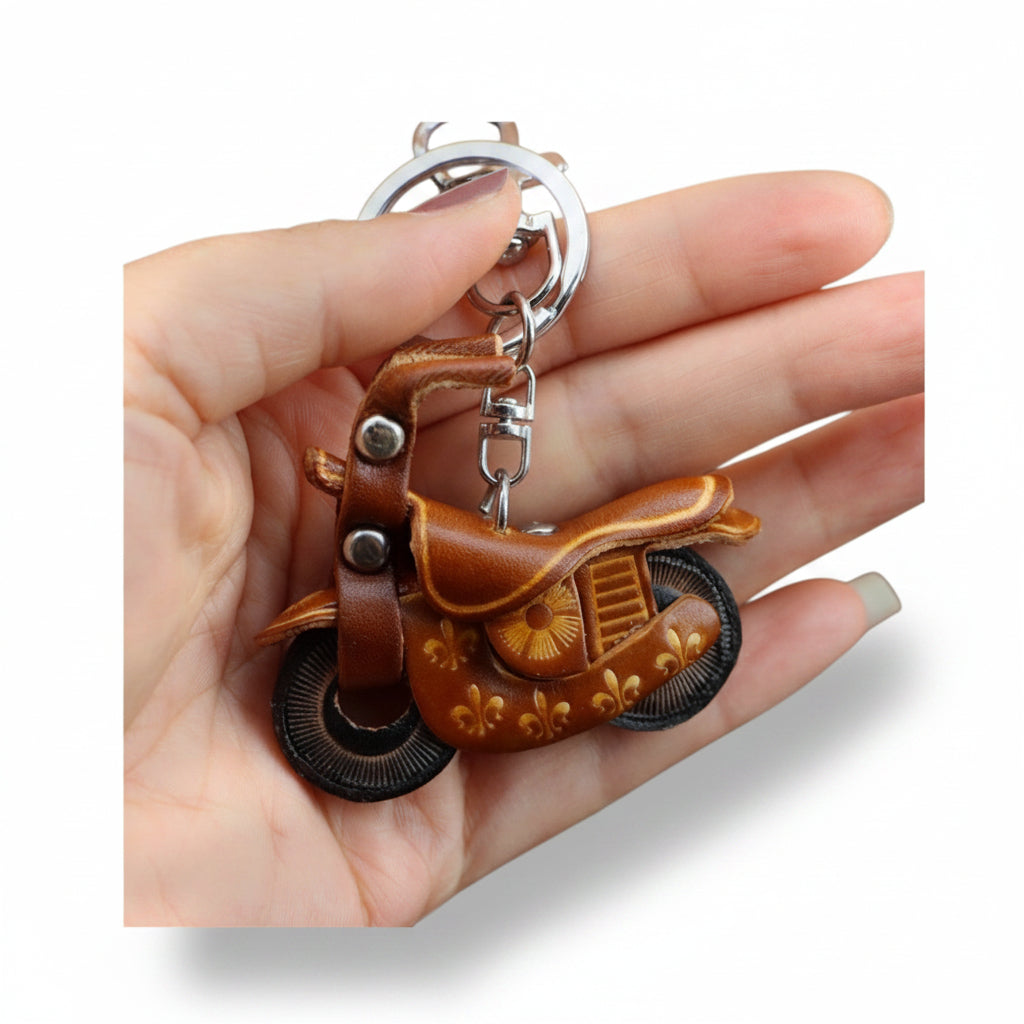 Personalized Leather Keychain - Custom Laser Engraved Vintage Key Ring