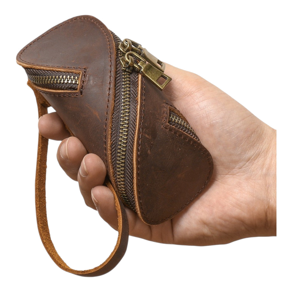 Premium Handmade Leather Key Pouch | Vintage Crazy Horse Leather Key Organizer | EDC Everyday Carry Accessory